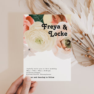 Floral coloré gras   FAIRE-PART DE MARIAGE DÉCONTR