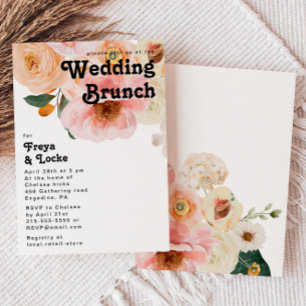 Floral coloré gras Mariage Brunch Invitation