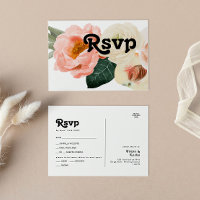 Floral coloré gras | Menu Choix Carte postale RSVP
