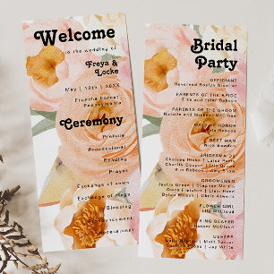 Floral coloré gras Programme de mariage