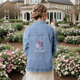 Floral Coloré La Mariée Veste Denim