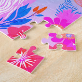 Floral Coloré Retro Llama Jigsaw Puzzle Puzzle (Côté)