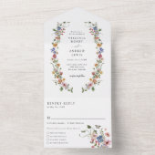 Floral coloré tout en un Invitation (À l'intérieur)