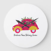 Floral Colorful Auto Grote Klok (Voorkant)