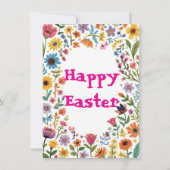 Floral Colorful Easter BRUNCH & HUNT Kaart (Achterkant)