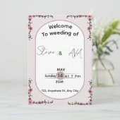 Floral Colorful Elegant Wedding Invitation (Debout devant)