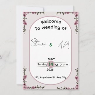 Floral Colorful Elegant Wedding Invitation Kaart