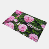 Floral Colorful Pink Geraniums Deurmat (Schuin)