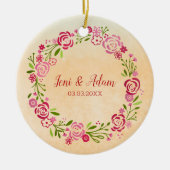 Floral Colorful Wreath Keramisch Ornament (Voorkant)