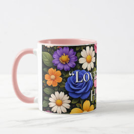 Floral Colourful Custom Quotes Valentines Mugs Mok