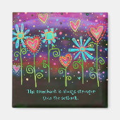  Floral Comeback Quote Inspirivity Magneet (Voorkant)
