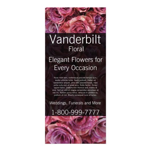 Floral Company Florist Rose Roses Carte Rack (Devant)