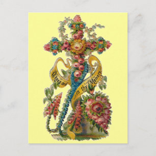  Floral condolence Cross Briefkaart