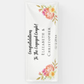 Floral Congratulations Engagement Party Spandoek (Verticaal)