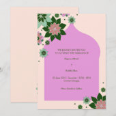 Floral contemporain, Invitation Abstraite Nikkah (Devant / Derrière)