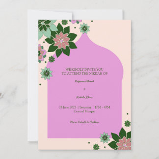 Floral contemporain, Invitation Abstraite Nikkah