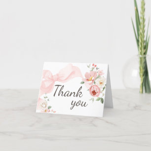 Floral Coquette Baby in Bloom Baby shower Bedankkaart