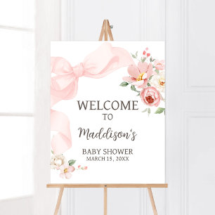 Floral Coquette Baby in Bloom Baby shower Welkom Poster