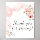 Floral Coquette Baby in Bloom Bedankt voor uw koms Poster (Voorkant)