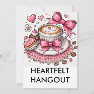 Floral coquette koffiekopje harten Valentijnsfeest Kaart