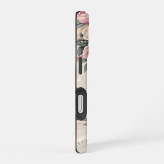 Floral Coquette patroon iPhone 16 Hoesje (Rechterkant)