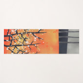 Floral Coral Abstract Sinaasappel Yogamat (Voorkant (horizontaal))