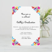 Floral Corners Graduation Party Invitation (Debout devant)