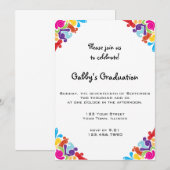 Floral Corners Graduation Party Invitation (Devant / Derrière)