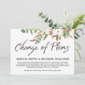 Floral Corona Virus Wedding Vertraging Datum Kaart (Staand voorkant)