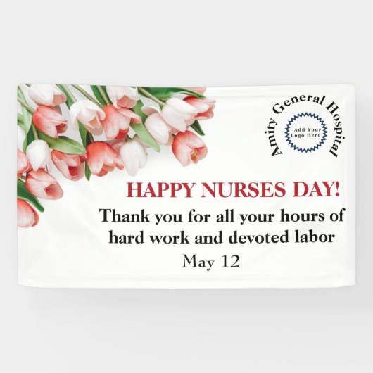 Floral Corporate Happy Nurses Day Spandoek (Horizontaal)