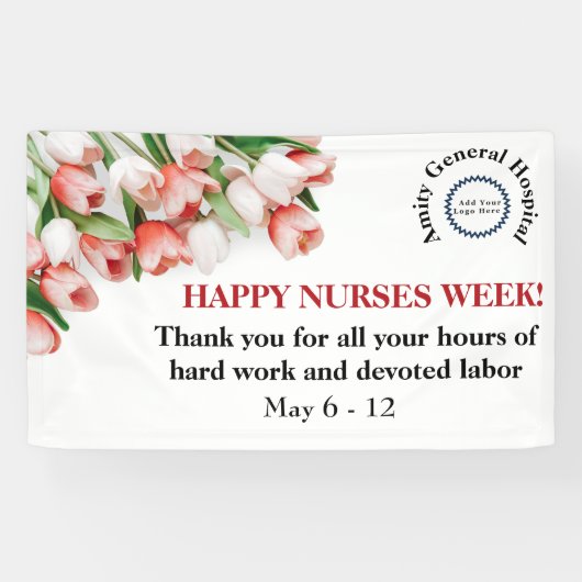 Floral Corporate Happy Nurses Week Banner (Horizontaal)