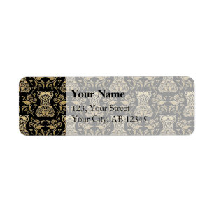 Floral Corset Damask Patroon Etiket