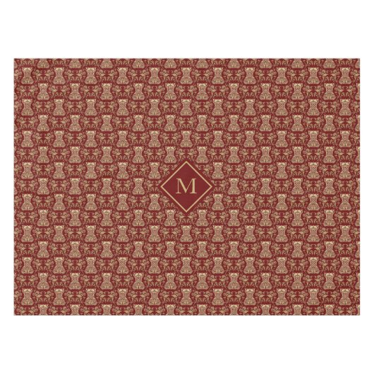 Floral Corset Damask Patroon Tafelkleed (Voorkant (Horizontaal))