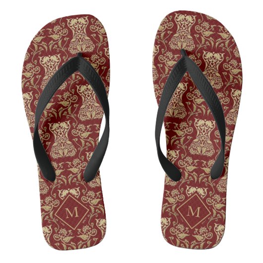 Floral Corset Damask Patroon Teenslippers (Voetbed)