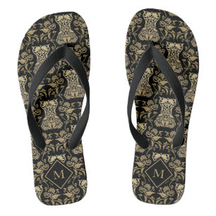 Floral Corset Damask Patroon Teenslippers