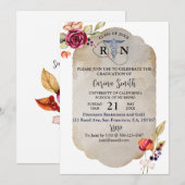 Floral Cottcore Afstuderen verpleegschool Kaart (Voorkant / Achterkant)