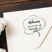 Floral Cotton Boll retouradres Rubberstempel