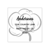 Floral Cotton Boll retouradres Rubberstempel (Afrduk)