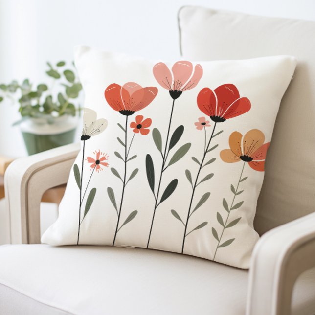Floral Coussin décoratif, Design Fleur Moderne (Créateur téléchargé)