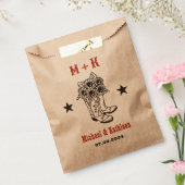 Floral Cowboy Boots Western Land Rustic Wedding Bedankzakje (Gezegeld)