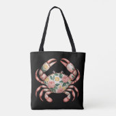 Floral Crab Art Coastal Design Draagtas (Achterkant)