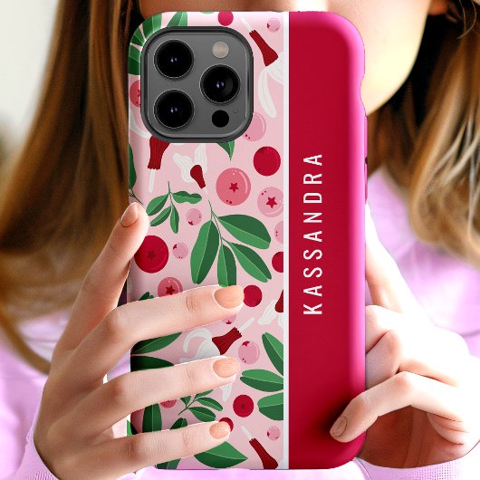 Floral Cranberries Aangepaste gepersonaliseerde na Case-Mate iPhone Case