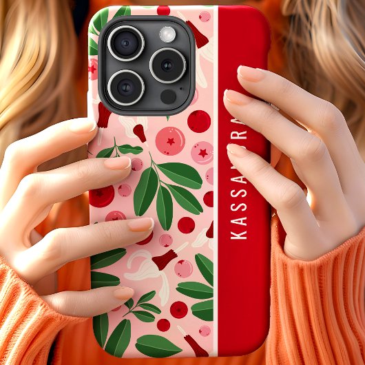 Floral Cranberries Aangepaste gepersonaliseerde na Case-Mate iPhone Case