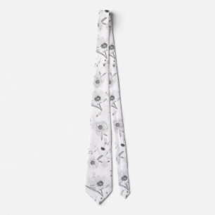 Floral Cravate blanc