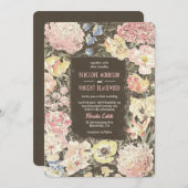 Floral Crayon Art Wedding Kaart (Voorkant / Achterkant)