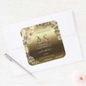 Floral Cream Gold Étiquette d'emballage Monogramme (Enveloppe)