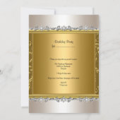 Floral Cream Gold Silver Diamond Kaart (Achterkant)