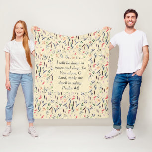 FLORAL Cream Vredesslaapstand CHRISTELIJK Fleece Deken