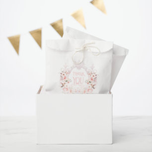 Floral Crest Blush Pink Het is een meisje Baby sho Bedankzakje
