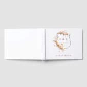 Floral Crest Monogram Herfst Trouwen Gastenboek (Volledig)